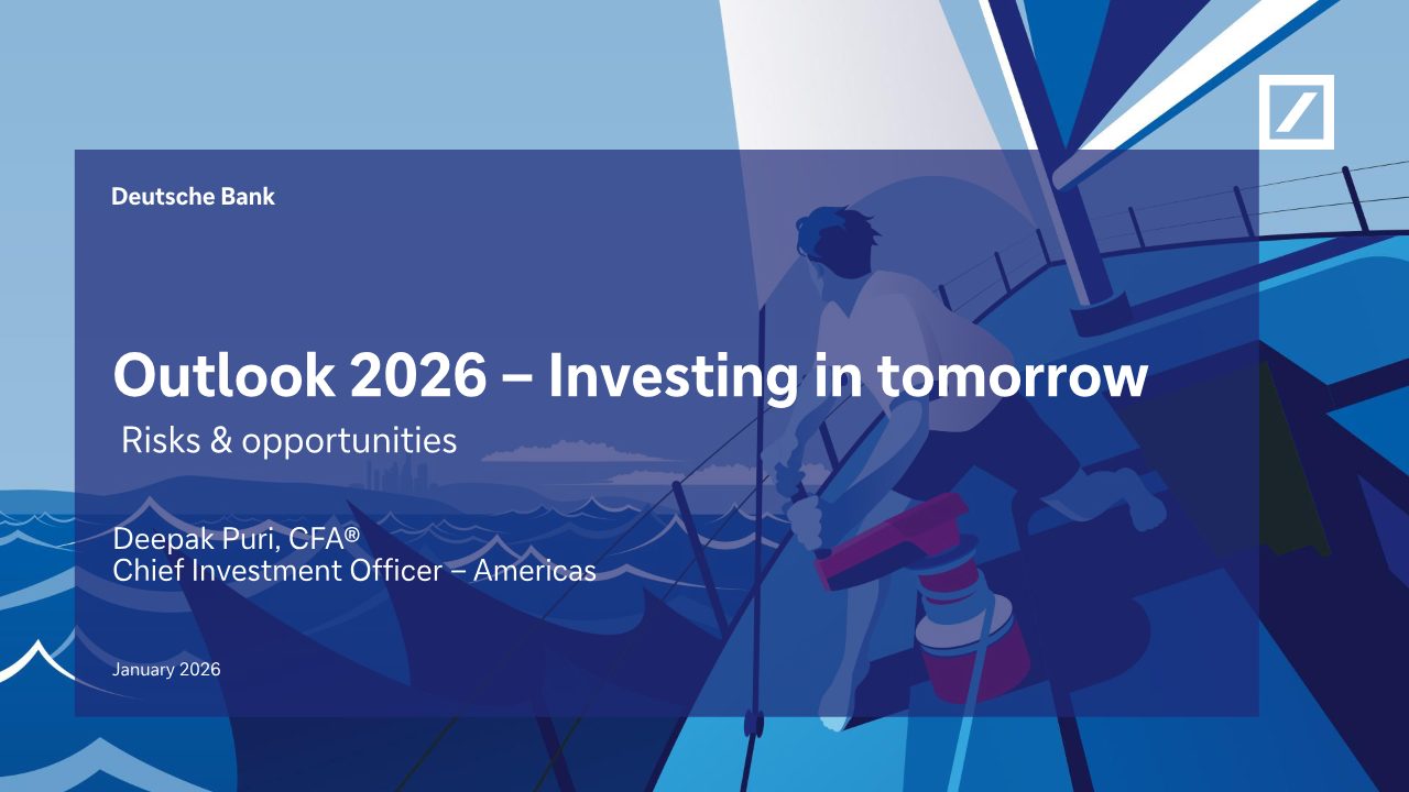 First page of Deutsche Bank CIO Outlook 2026: Investing in tomorrow, risks and opportunities after a volatile 2025