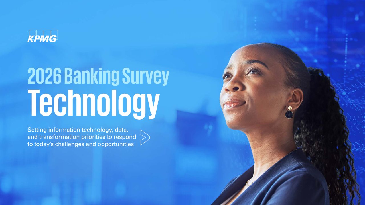 First page of KPMG 2026 Banking Technology Survey: AI, data and cyber priorities driving bank IT spend