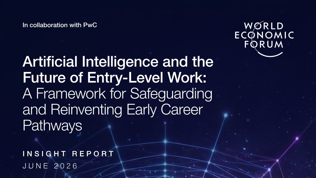First page of WEF & PwC: AI and the future of entry-level work, safeguarding and reinventing early-career pathways